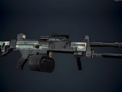 Advanced Futuristic Tactical Rifle With Scope Magazine Camouflage And Mechanical Parts 3d model