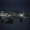 Advanced Futuristic Tactical Rifle With Scope Magazine Camouflage And Mechanical Parts