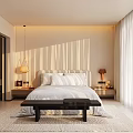 Modern Hotel Guest Room Interior With Comfortable Bed White Sheets Bedside Lamps And Natural Light