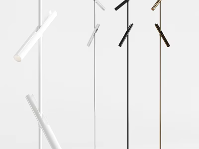 Modern Floor Lamp With Sleek Design In White Black And Gold Colors 3d model