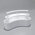 White Curved Multi tiered Sleek Display Shelves For Modern Retail Showcase