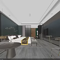 Modern Hotel Room Interior With Dark Green Walls Large Bed Wooden Flooring And Bedside Lamps