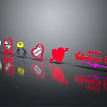 Red Hearts Ring Arrow And Text For Valentine's Day Decorations