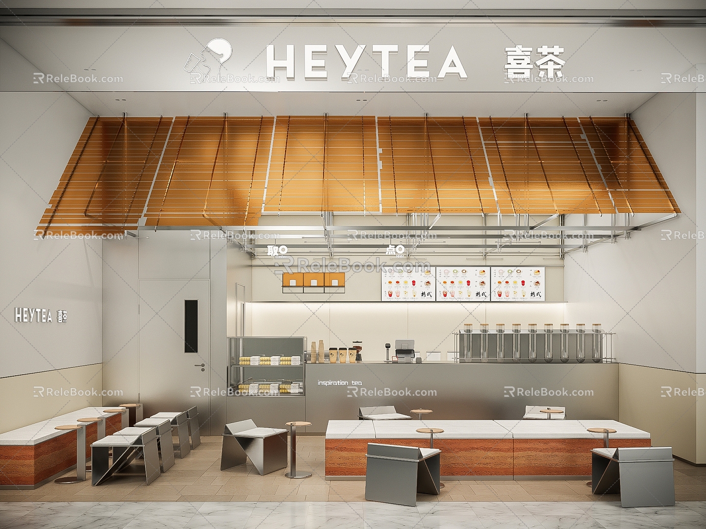 Modern Milk Tea Shop Dessert Shop Cafe Happy Tea 3d model