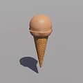 Delicious Chocolate Ice Cream Cone In Crispy Waffle Cone As Frozen Beverage Treat