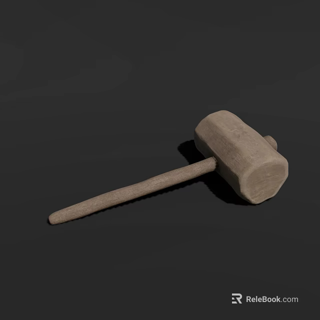 Durable High Quality Wooden Handle Hammer For Construction And Repair Work 3d model