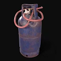 Durable Blue Metal Household Gas Cylinder With Red Hose And Valve
