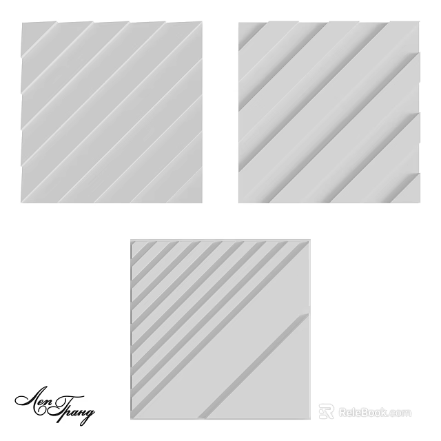 Gray Wall With Diagonal Stripes Textured Pattern For Modern Interior Design 3d model 