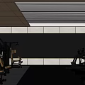 Modern Fitness Room Interior With Treadmill Strength Training Equipment And Wooden Accents