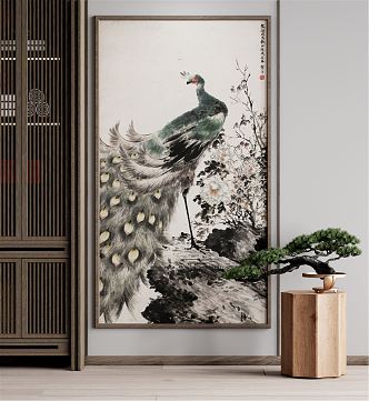 New Chinese Animal Painting Decorative Painting Bonsai 3d model