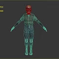 Post Apocalyptic Character Outfit With Gas Mask Green Jacket And Blue Pants