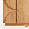 Modern Oak Cabinet With Curved Patterns And Sleek Wooden Design Elements 3d model