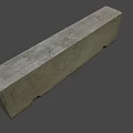 Long Gray Concrete Block With Textured Surface For Construction Use 3d model