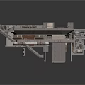 Industrial Mechanical Equipment Platform With Metal Frame Pipes And Components