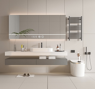 modern sink bathroom cabinet 3d model