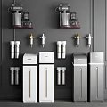 Modern Home Kitchen Water Purification Appliances With Filter Systems 3d model