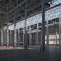 Steel structure industrial workshop warehouse workshop industrial workshop chemical factory workshop production archery bus logistics workshop warehouse warehouse factory 3d model