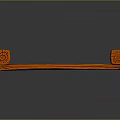 Orange Wooden Fence Structure with Horizontal Planks Wood Grain and Metal Bolts