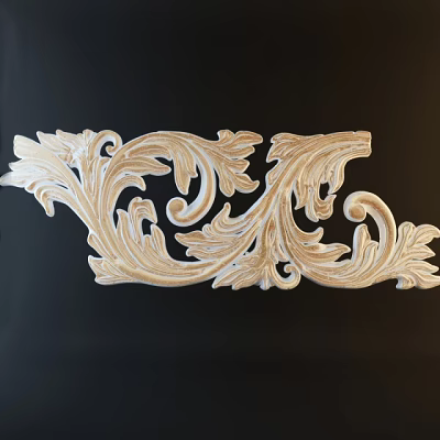 Intricate Decorative Carving With Floral Scrolls Leaf Motifs And Detailed Patterns 3d model