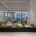 Modern Public Office Interior Design With Workstations Glass Partitions Ergonomic Chairs And Green Plants