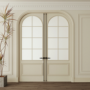 French Double Door Opposition Arch 3d model