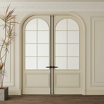 French Double Door Opposition Arch 3d model