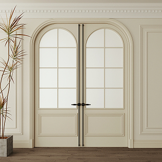 French Double Door Opposition Arch 3d model