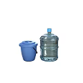 Essential Household Supplies Blue Covered Bucket And Transparent Water Container For Daily Use