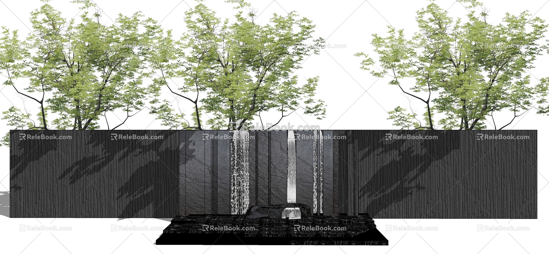 modern landscape wall drop model