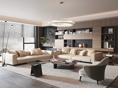 Minotti Sofa Coffee Table Combination Living Room Chandelier Leisure Chair Floor Lamp Coffee Table model