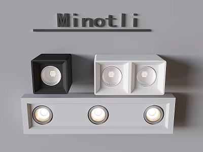 Minotli Modern Grille Lights Black And White Multiple Design Ceiling Lighting Fixtures 3d model