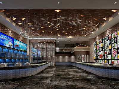 Modern buffet restaurant 3d model Modern buffet restaurant 3d model