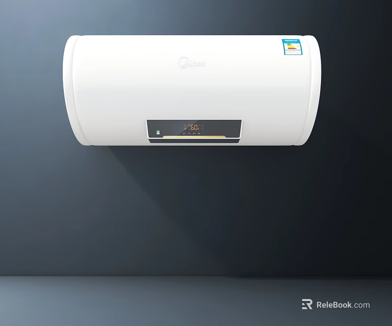 Midea White Wall Mounted Electric Water Heater With Digital Display For Daily Use 3d model 