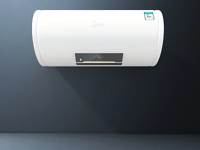 Midea White Wall Mounted Electric Water Heater With Digital Display For Daily Use 3d model
