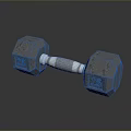 Sturdy 25 Pound Hexagon Dumbbell With Textured Handle And Metal Plates