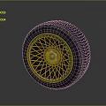 New Car Tire With Gold Spoke Wheel Rim Detailed Design And Reflective Surface