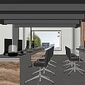 Modern Public Office Interior With Open Layout Desks Chairs Green Plants And Natural Light
