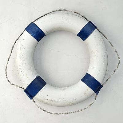 Italian Wall Decoration Life Buoy Marine Navy Rope 3d model