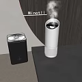 Modern Household Appliances with Black Air Purifier White Humidifier on Wooden Wall Curved Minotti Decoration