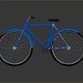 Blue Bicycle With Modern Minimalist Design Black Seat Handlebar And Silver Spokes