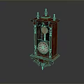 Clock Wall Clock Retro Clock Retro Clock Large Clock Pendulum Furnishings 3d model