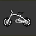 White Kids Balance Bike With Modern Sleek Design Black Seat And Tires