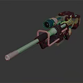 Modern Tactical Sniper Rifle With Long Barrel Scope And Metallic Accents