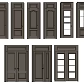 Different Design Interior Hinged Doors With Glass Panels And Single Double Panels 3d model