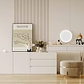 Quiet Dressing Table Cream Cabinet Integrated Dressing Table Dressing Table 3d model