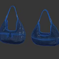 Dark Leather Crescent Shaped Handbags With Shoulder Straps And Minimalist Design