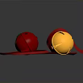 Colorful Household Bells In Red Green Yellow With Red Ribbons For Decoration