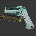 Silver Metal Pistol With Detachable Magazine Shiny Body Design On Dark Background