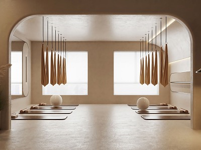 Silent Cream Style Yoga Room model