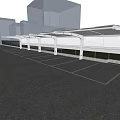 Modern Outdoor Canopy Structure For Parking Area With Steel Frame And Covered Space